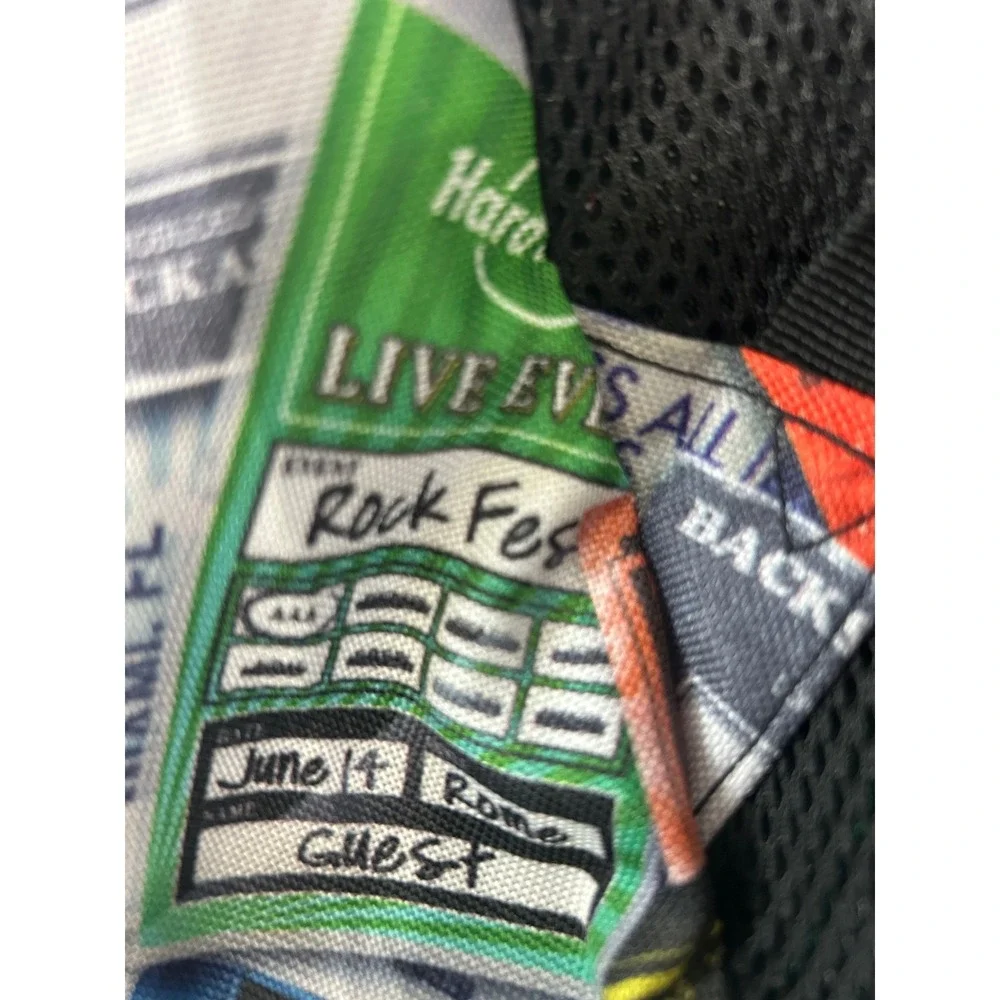 Hard Rock Cafe All Over Print Backstage Pass Concert Ticket Backpack#974
